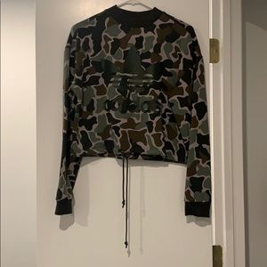 LIKE NEW Adidas Camo Crop Drawstring Long Sleeve